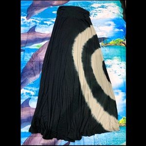 Black and Cream Ankle Length Skirt, GUC